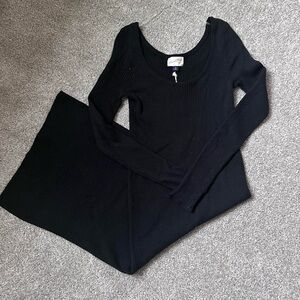 Universal Thread Black Ribbed Maxi Dress